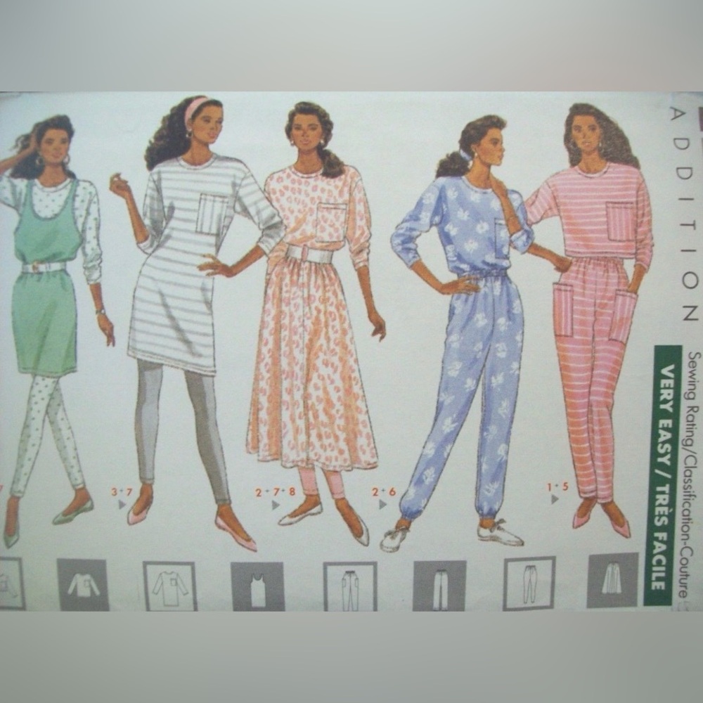 Vintage Butterick Pattern 4471 
Dress Top Jumper Pant Leggings Size 6-10 
UC NOS
